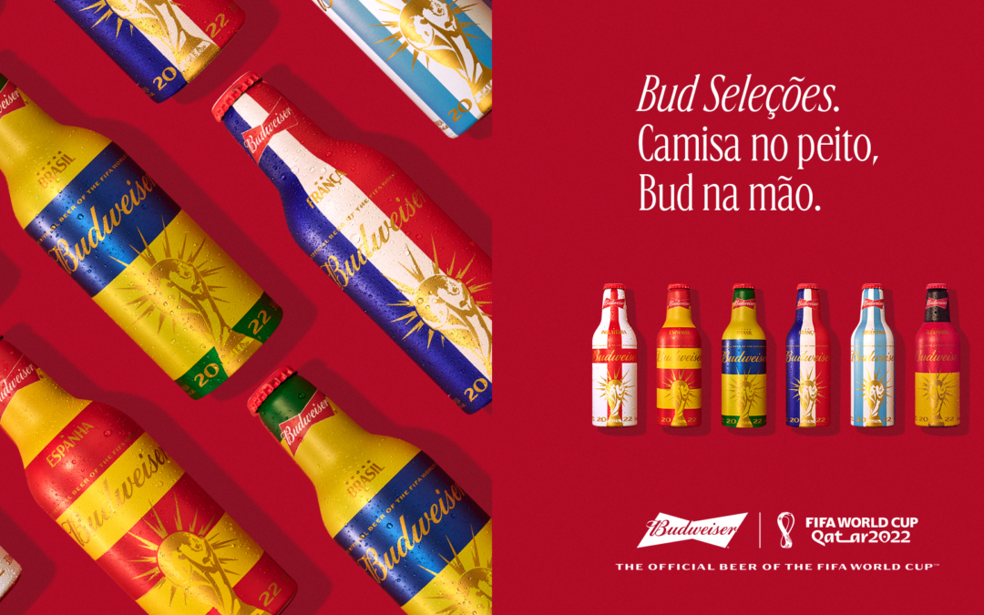 Budweiser lança garrafas de alumínio colecionáveis das principais seleções da Copa do Mundo